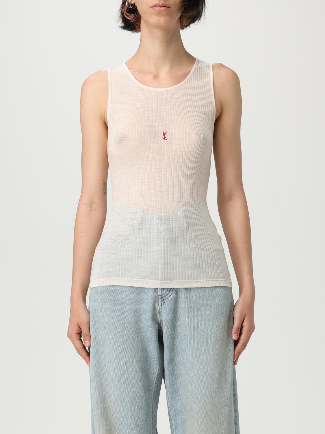 Saint Laurent T-Shirt Woman Yellow Cream SAINT LAURENT