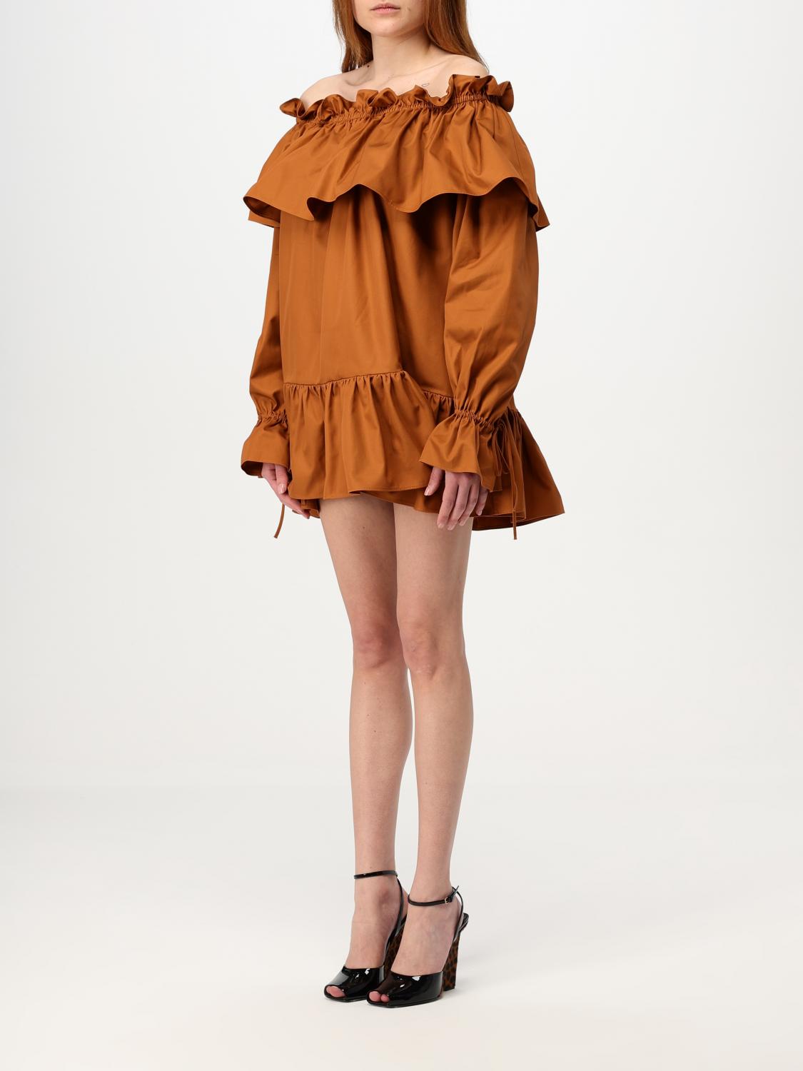 Saint Laurent Dress Woman Brick Red SAINT LAURENT
