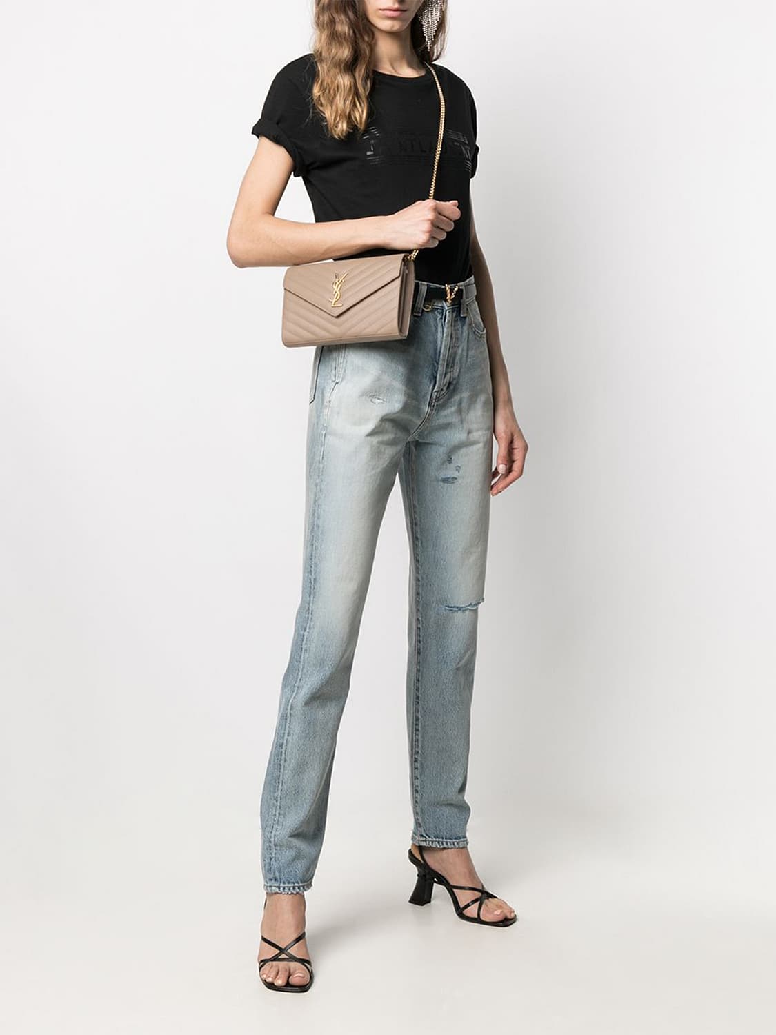 Saint Laurent Women Saint Laurent Cassandre Bag In Chevron Quilted Grain De Poudre SAINT LAURENT