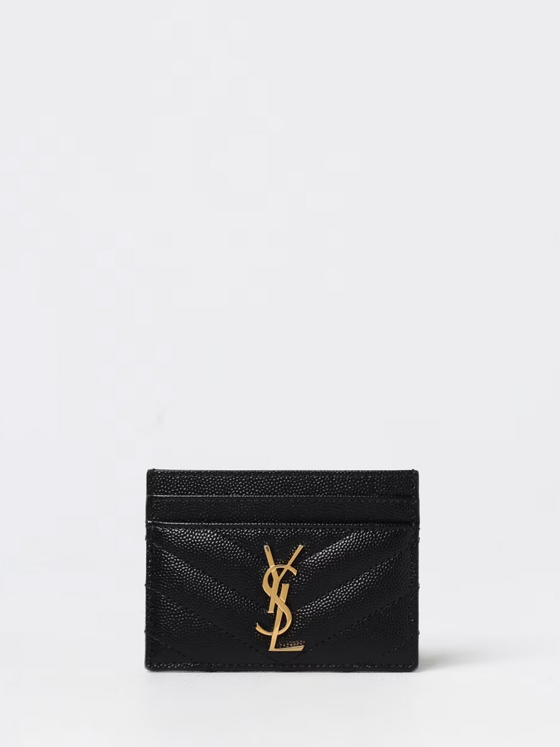Saint Laurent Women Saint Laurent Cassandre Credit Card Holder In Grain De Poudre Leather SAINT LAURENT