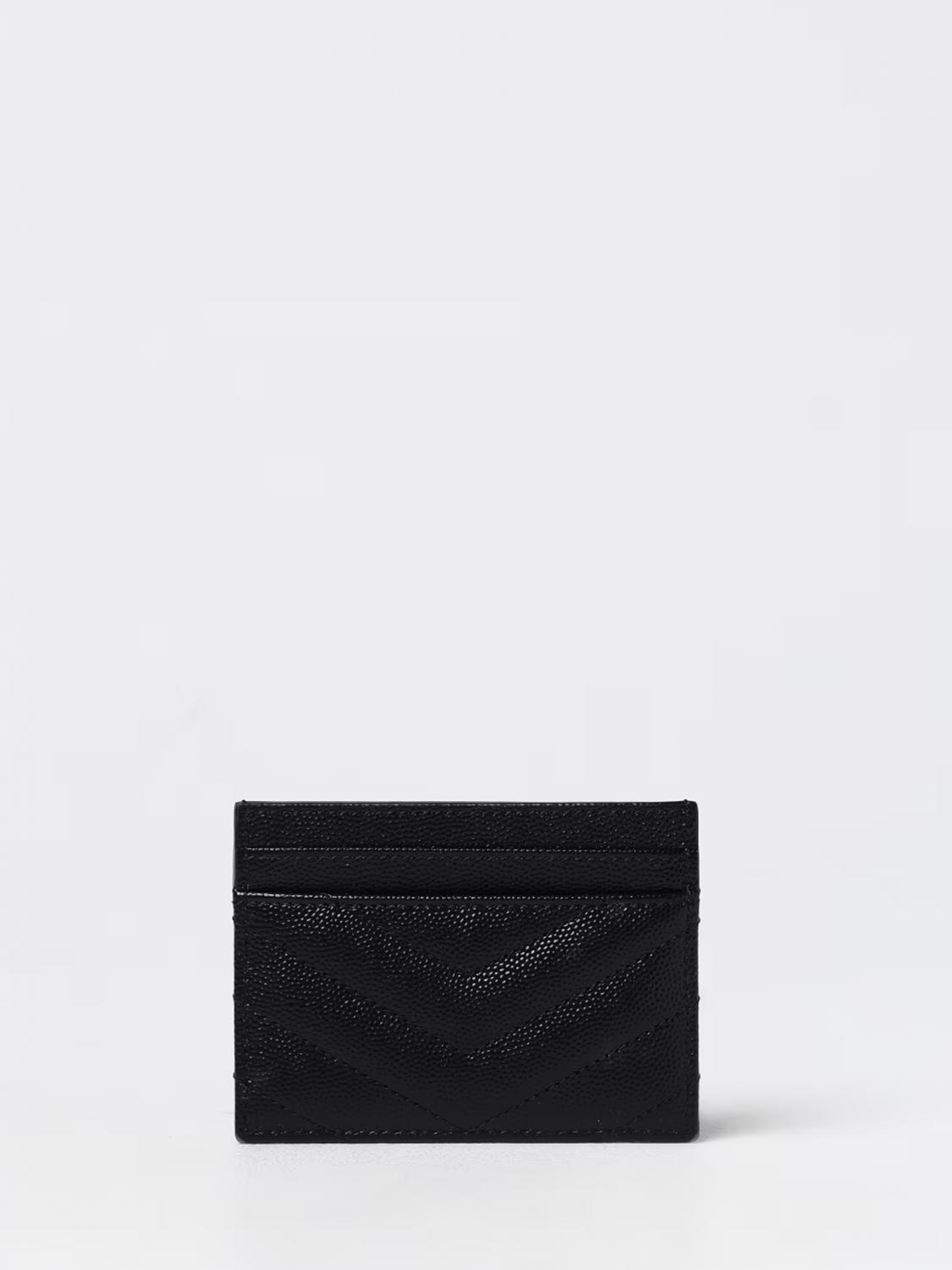 Saint Laurent Women Saint Laurent Cassandre Credit Card Holder In Grain De Poudre Leather SAINT LAURENT