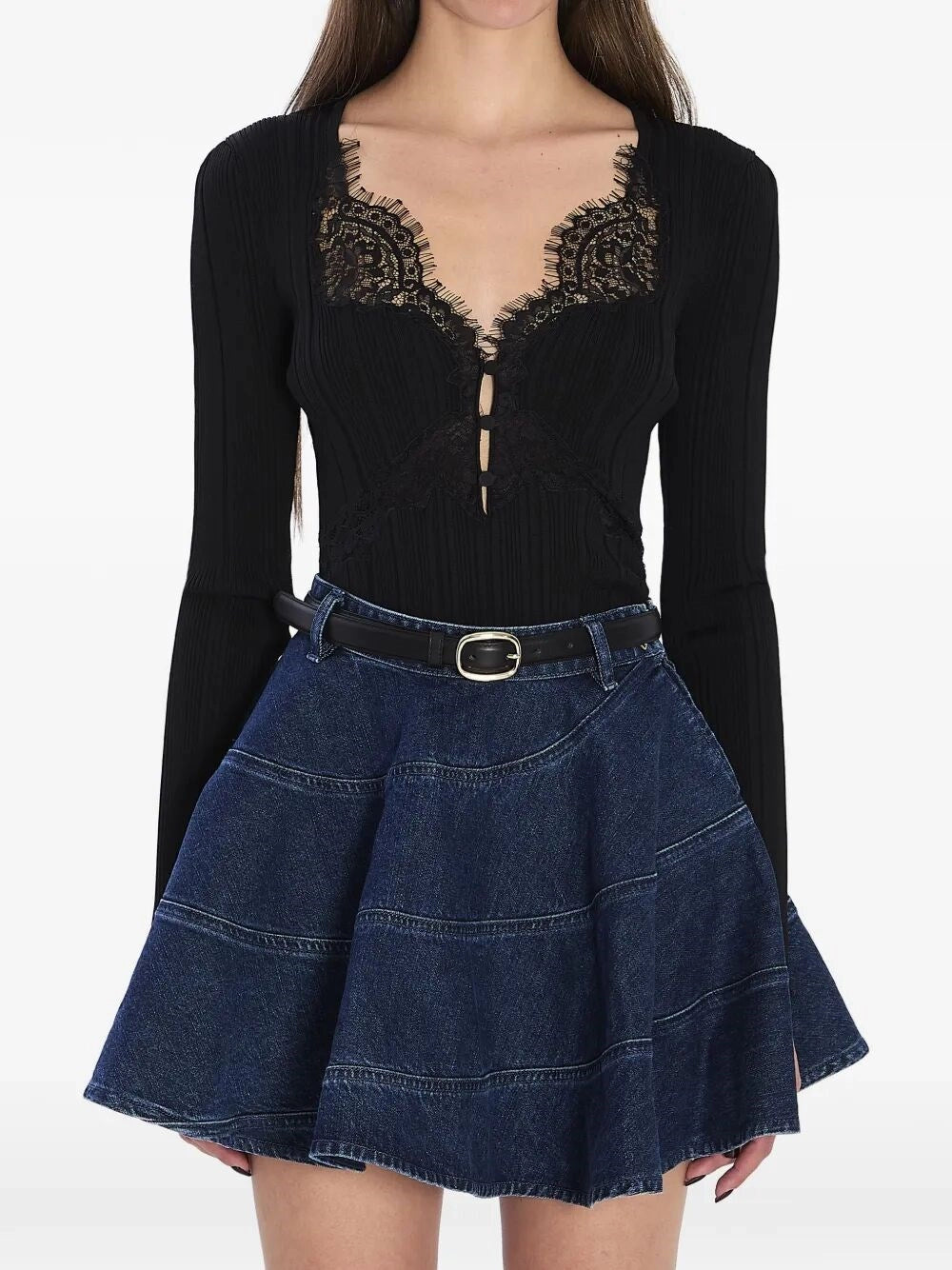 Self-Portrait Women Lace Knit Top SELF-PORTRAIT