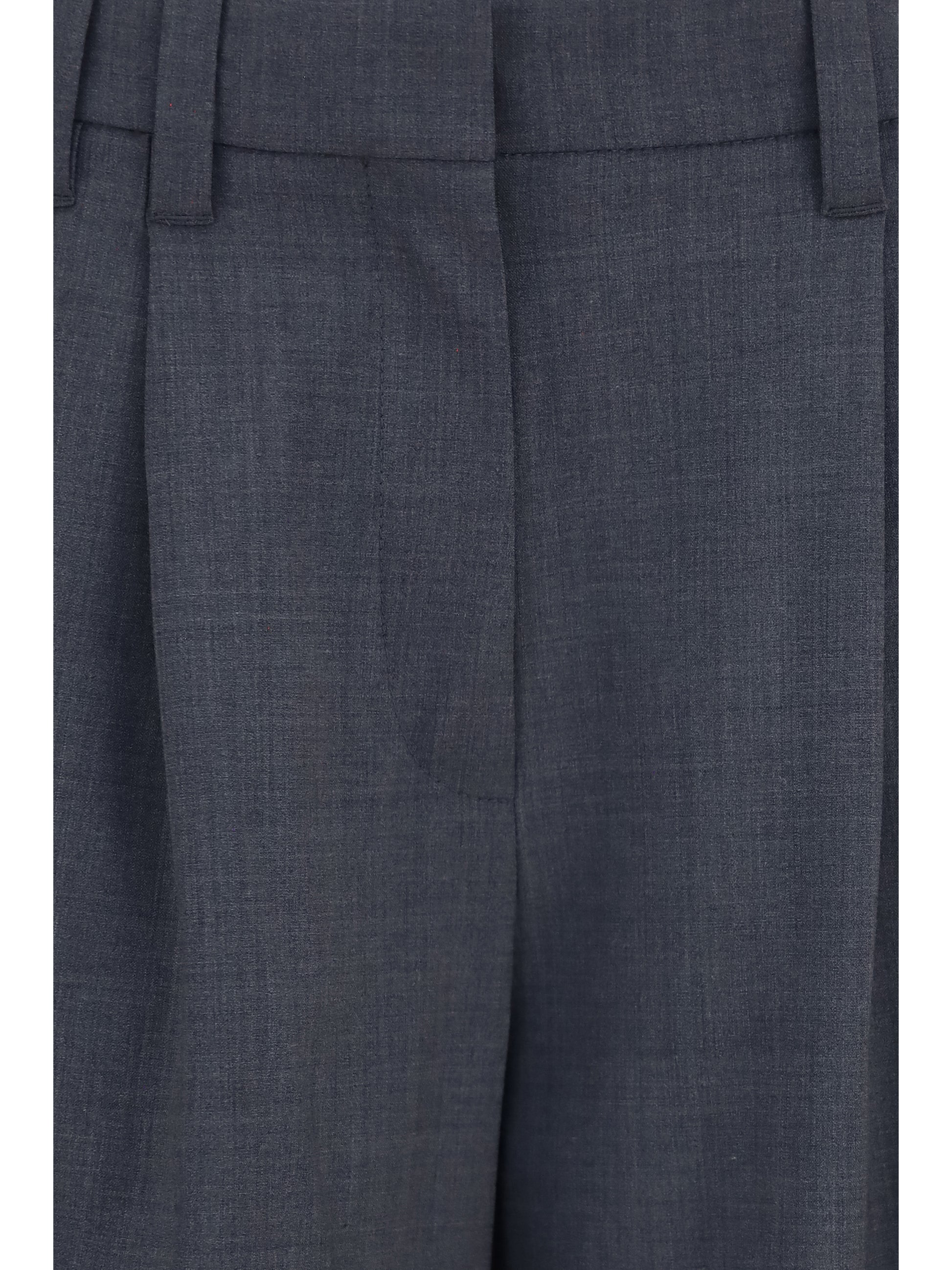 Brunello Cucinelli Women Tropical Wool Tailored Pants With Monili Detail BRUNELLO CUCINELLI