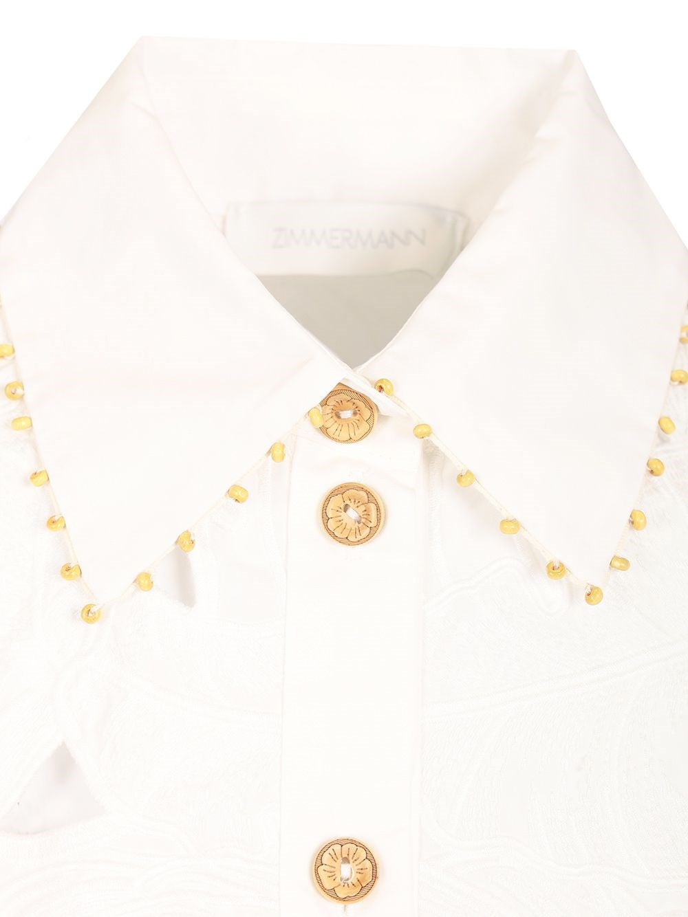 Zimmermann Women Mahon Embroidered Crop Shirt ZIMMERMANN