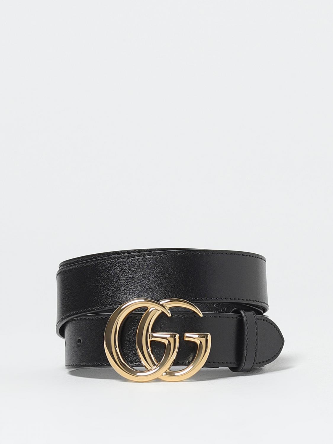Gucci Men Black Logo Leather Belt GUCCI