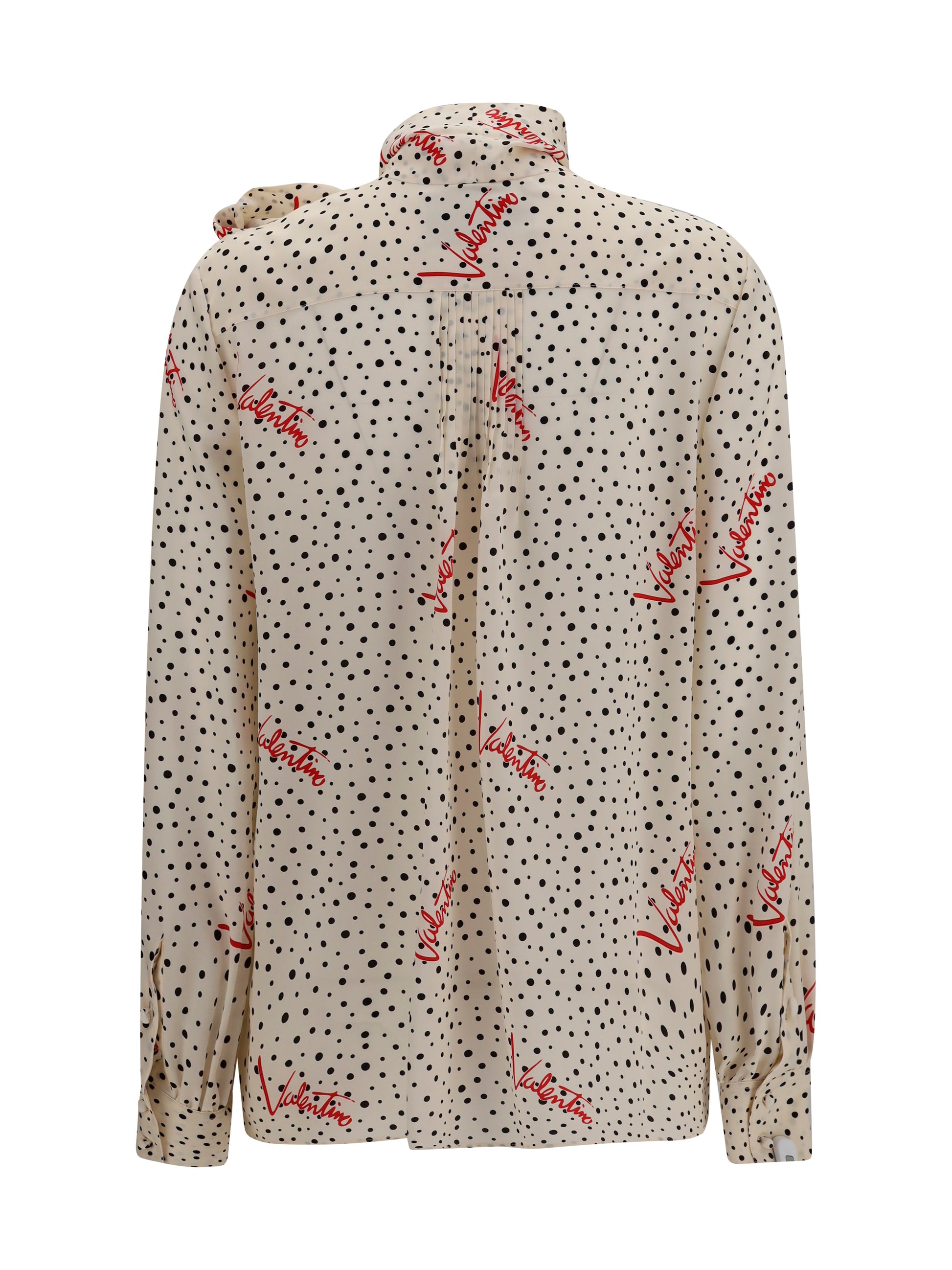 Valentino Women Crepe De Chine Bow-Neck Shirt VALENTINO