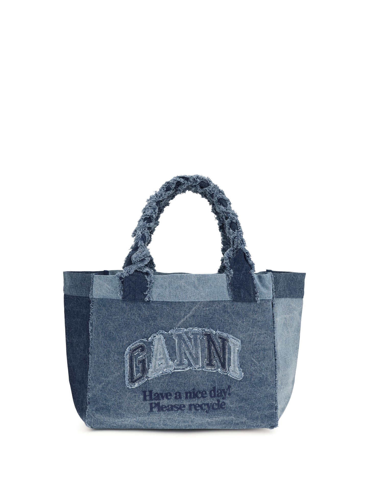 Ganni Women Medium Trapeze Denim Shopper GANNI