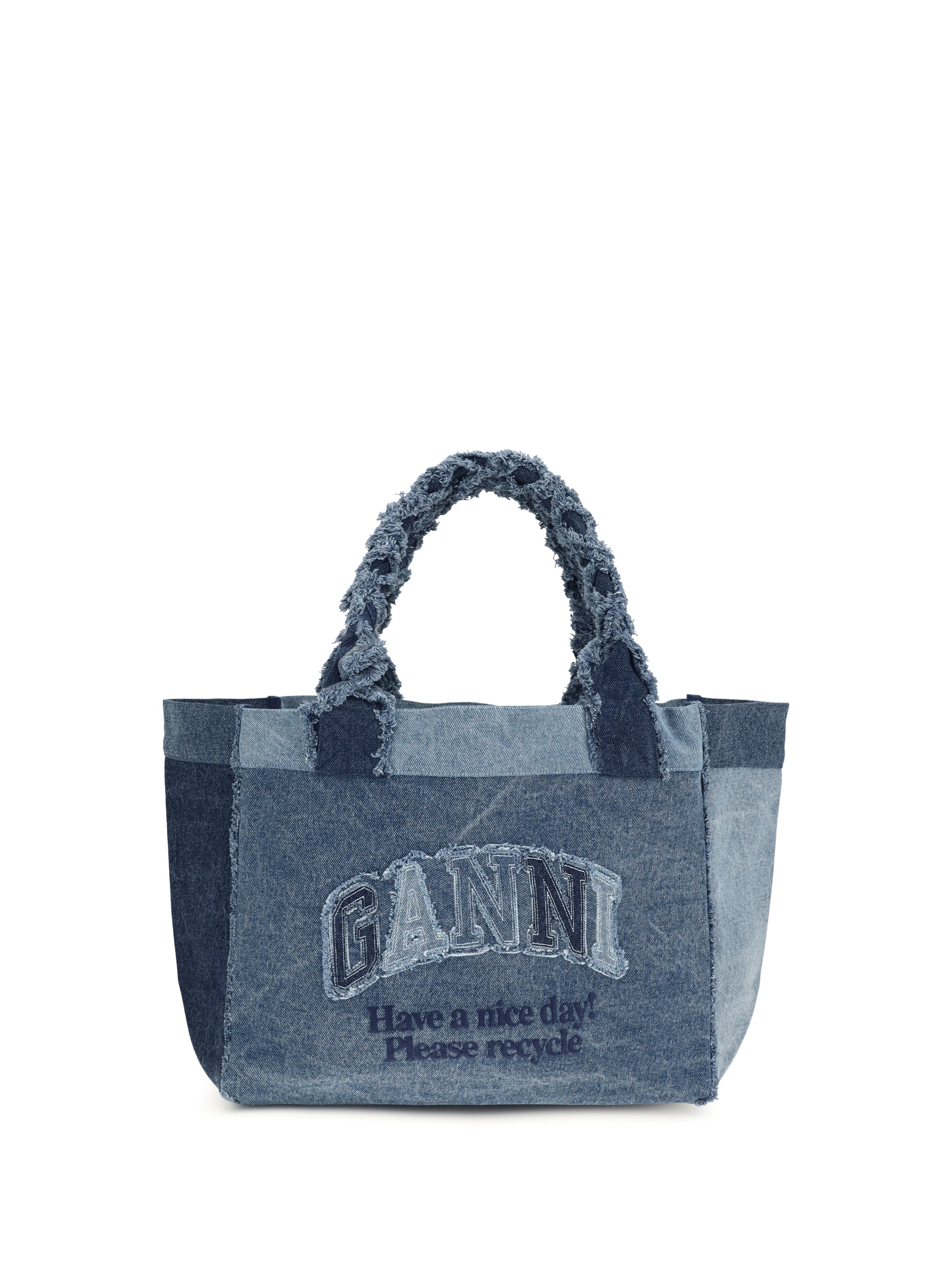 Ganni Women Medium Trapeze Denim Shopper GANNI