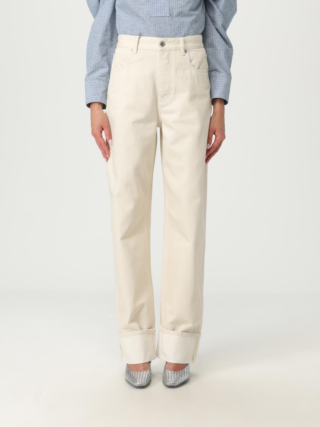 Bottega Veneta Pants Woman Yellow Cream BOTTEGA VENETA