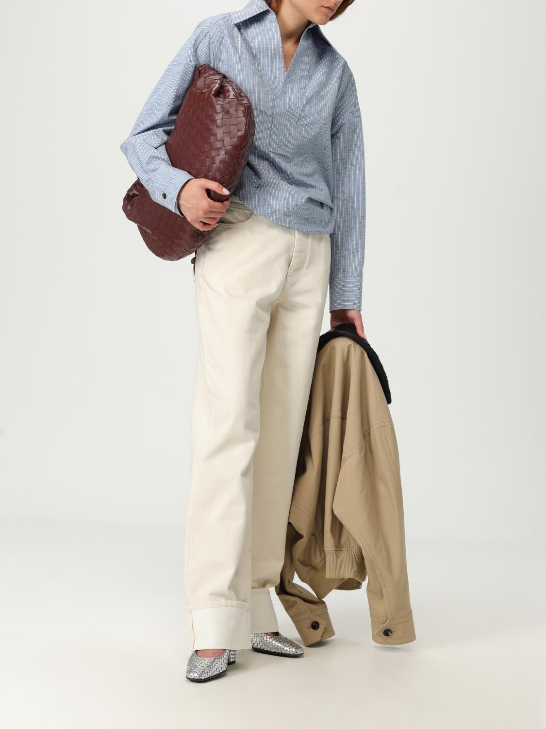 Bottega Veneta Pants Woman Yellow Cream BOTTEGA VENETA