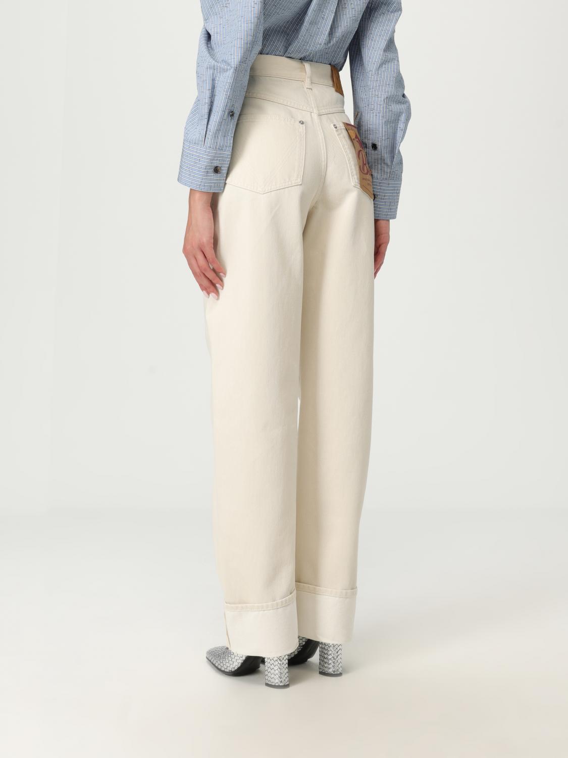 Bottega Veneta Pants Woman Yellow Cream BOTTEGA VENETA