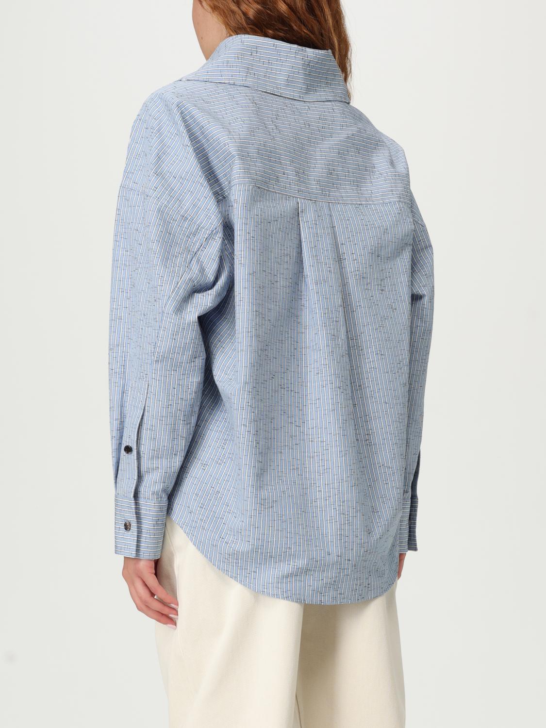 Bottega Veneta Shirt Woman Gnawed Blue BOTTEGA VENETA