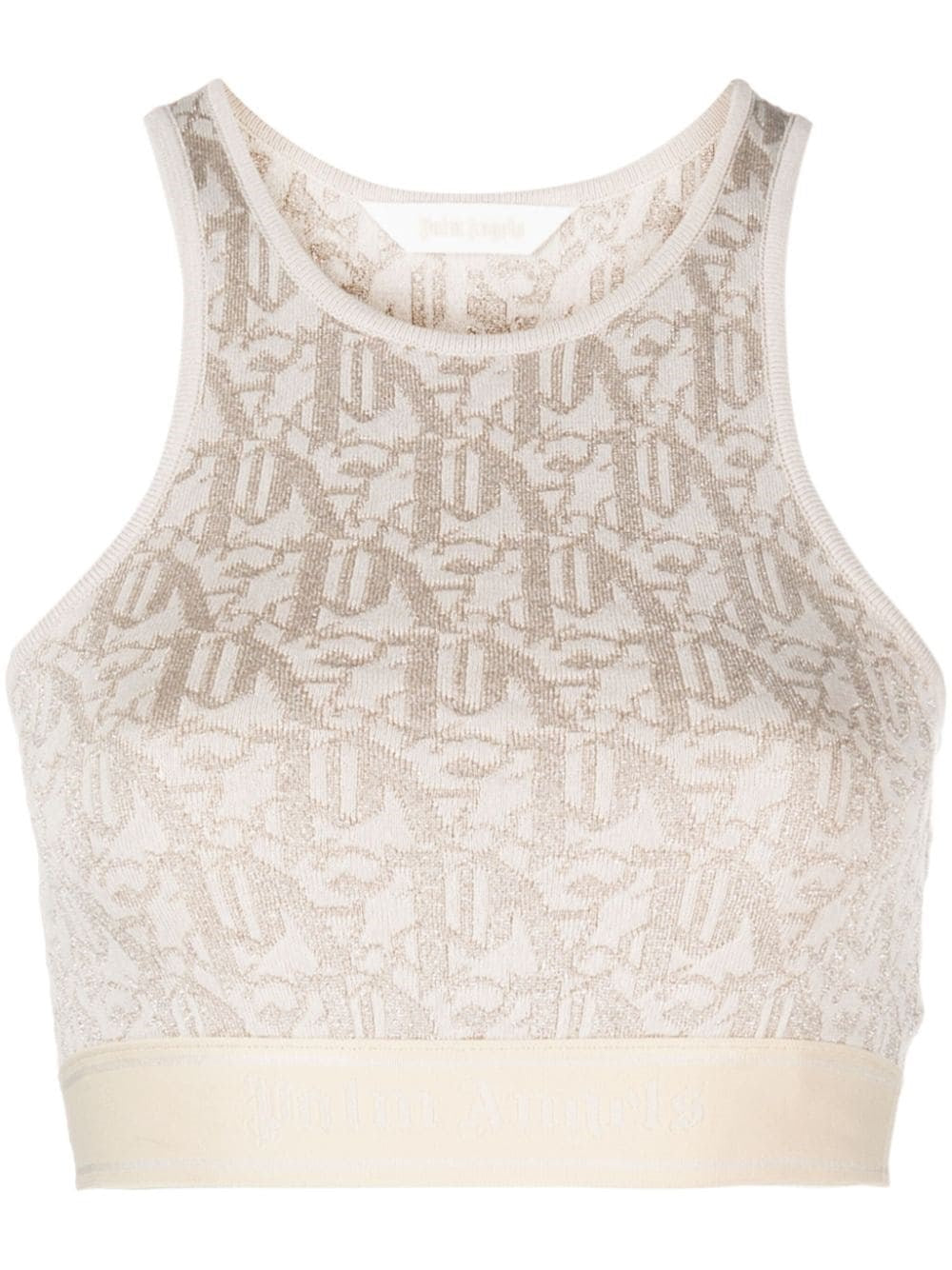 Palm Angels Women Lurex Knit Top With Monogram PALM ANGELS