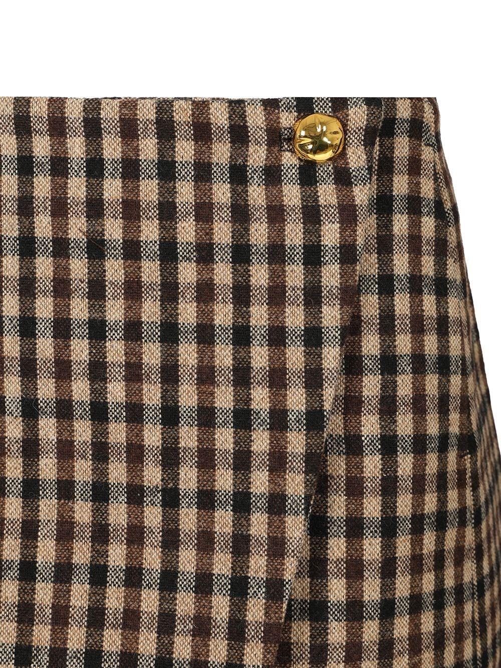 Ganni Women Checked Wool Mini Skirt GANNI