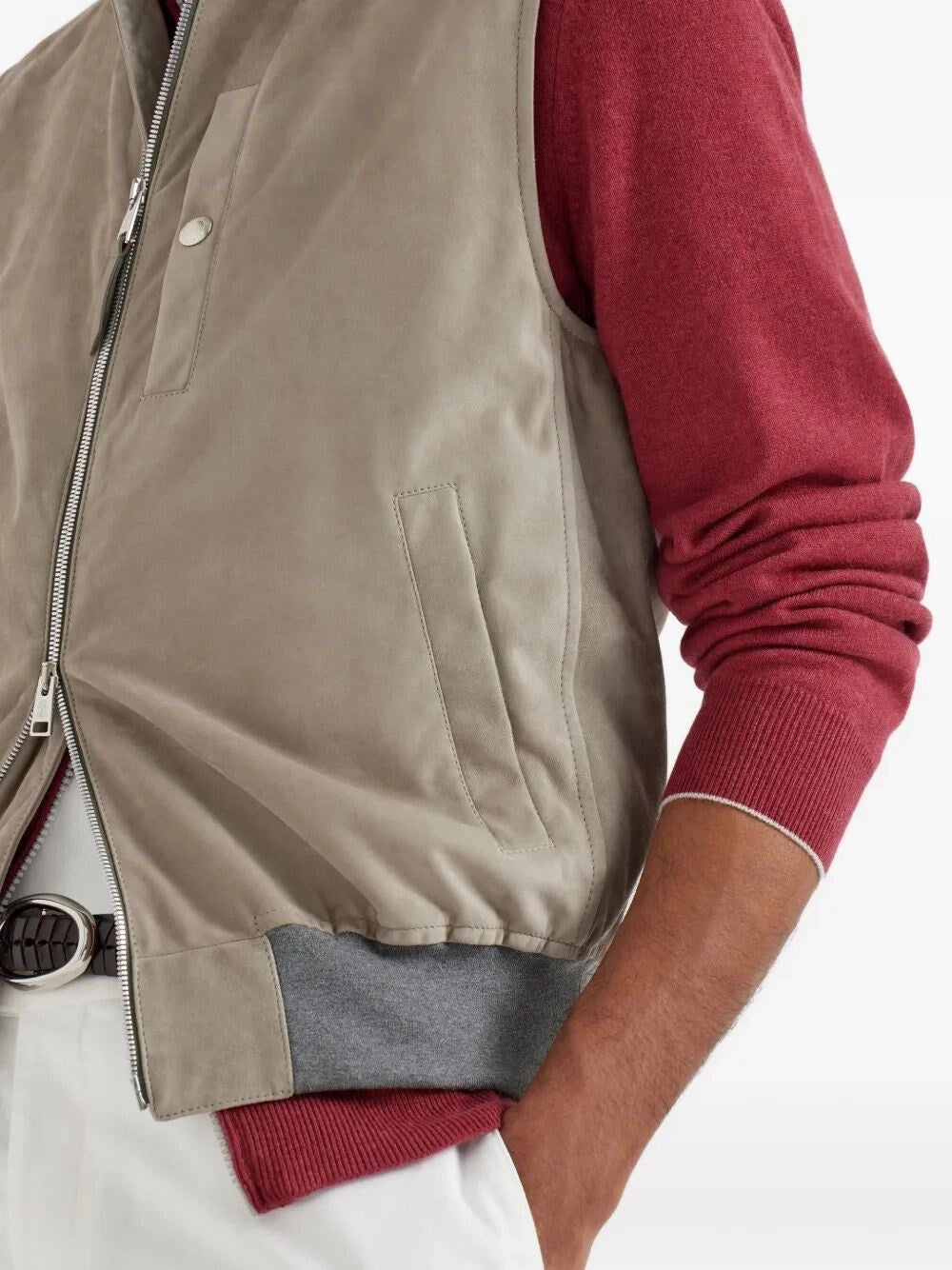 Brunello Cucinelli Men Sleeveless Leather Jacket BRUNELLO CUCINELLI