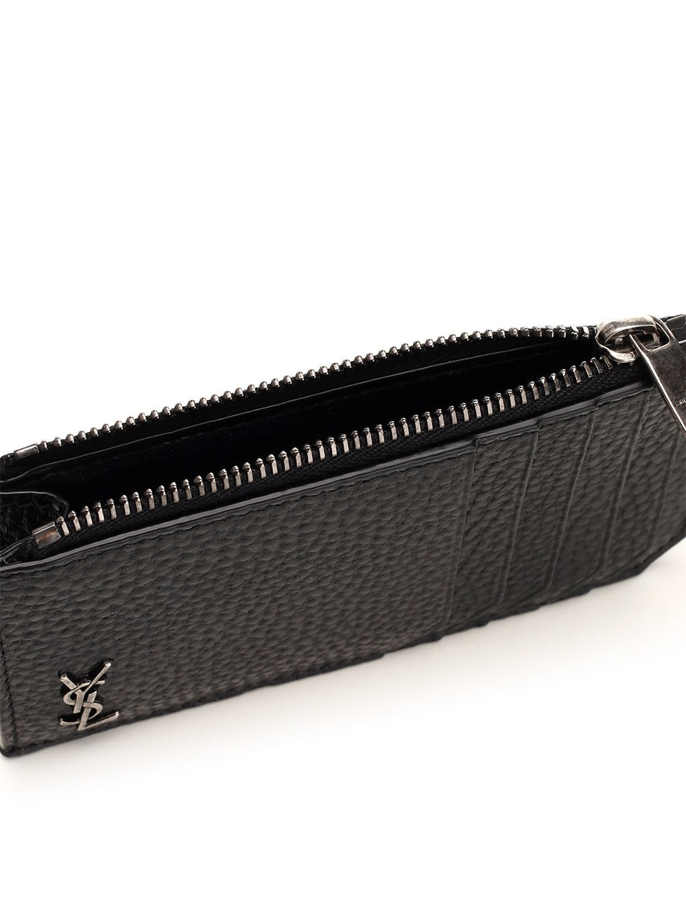 Saint Laurent Men Grained Leather Card Case SAINT LAURENT