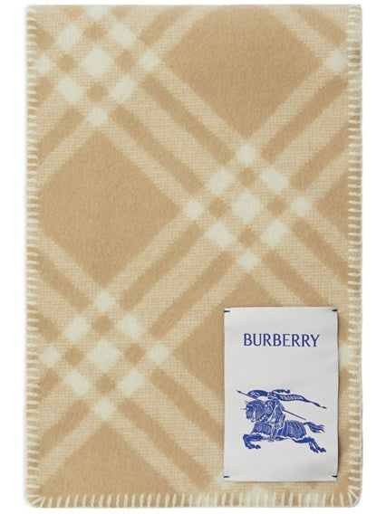 Burberry Men Check Wool Scarf