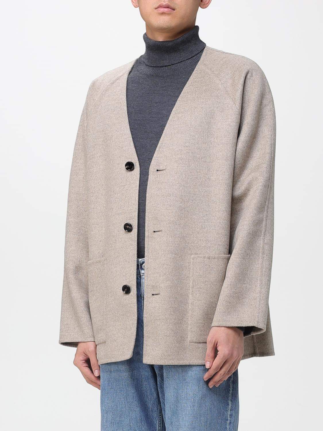 Bottega Veneta Coat Men Beige BOTTEGA VENETA