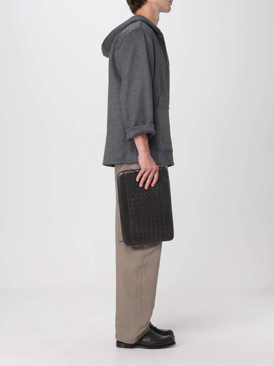 Bottega Veneta Coat Men Grey BOTTEGA VENETA