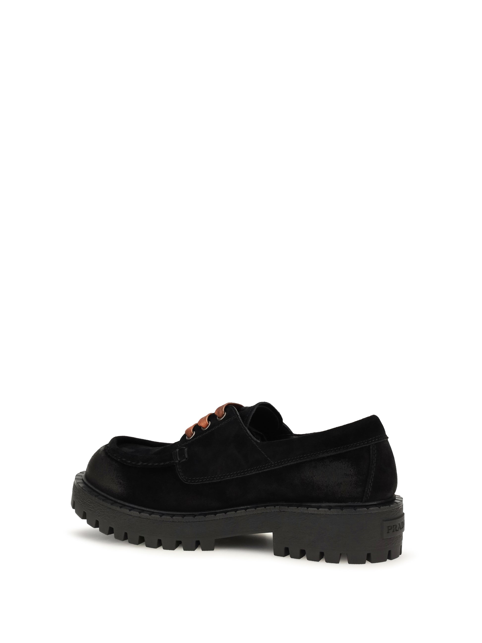 Prada Men Suede Lace-Up Loafers PRADA