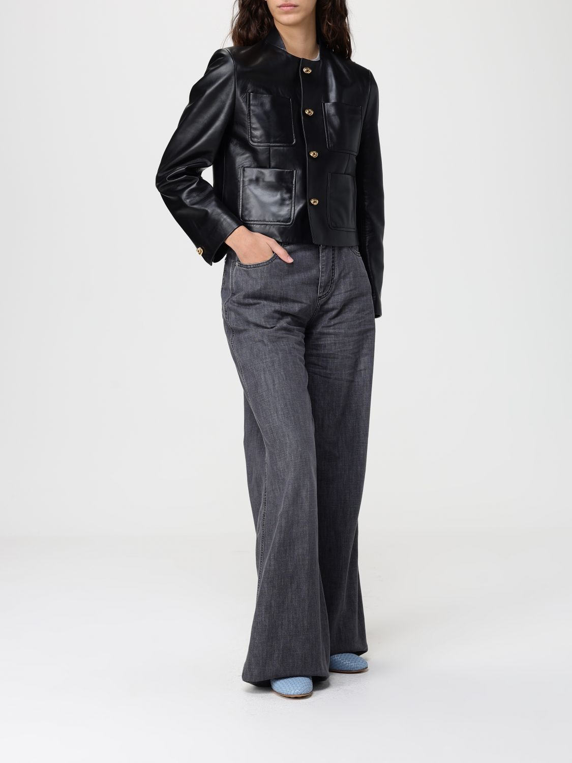 Bottega Veneta Jeans Woman Charcoal BOTTEGA VENETA