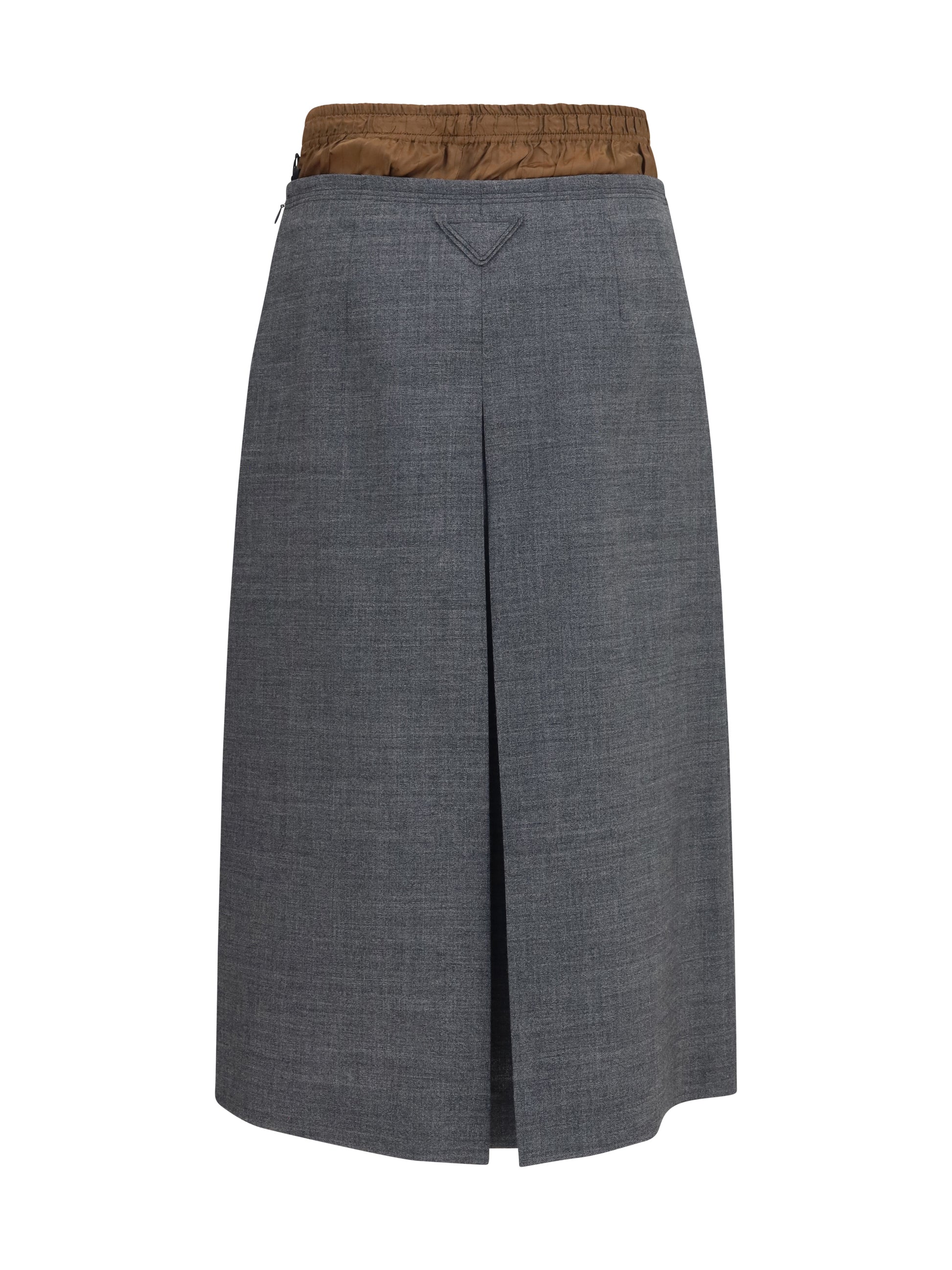 Prada Women Midi Skirt With Topstitching PRADA