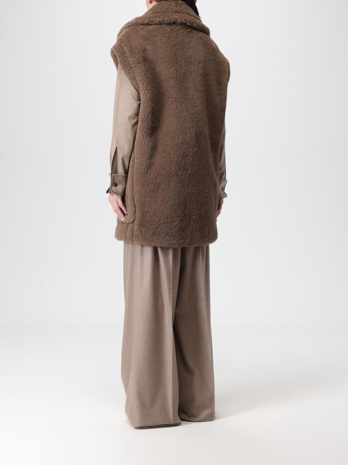 Max Mara Fur Coat Woman Brown MAX MARA