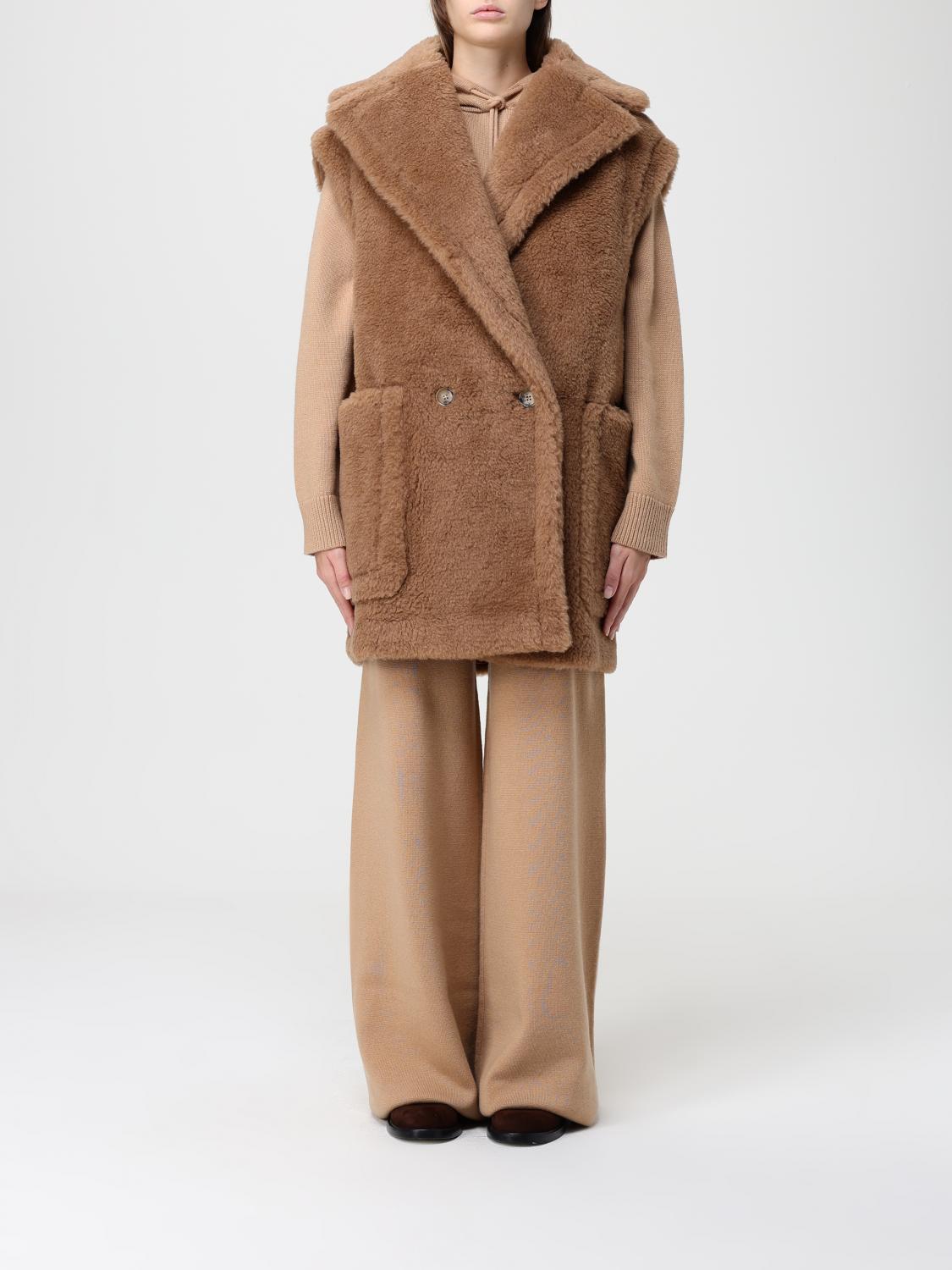 Max Mara Fur Coat Woman Camel MAX MARA