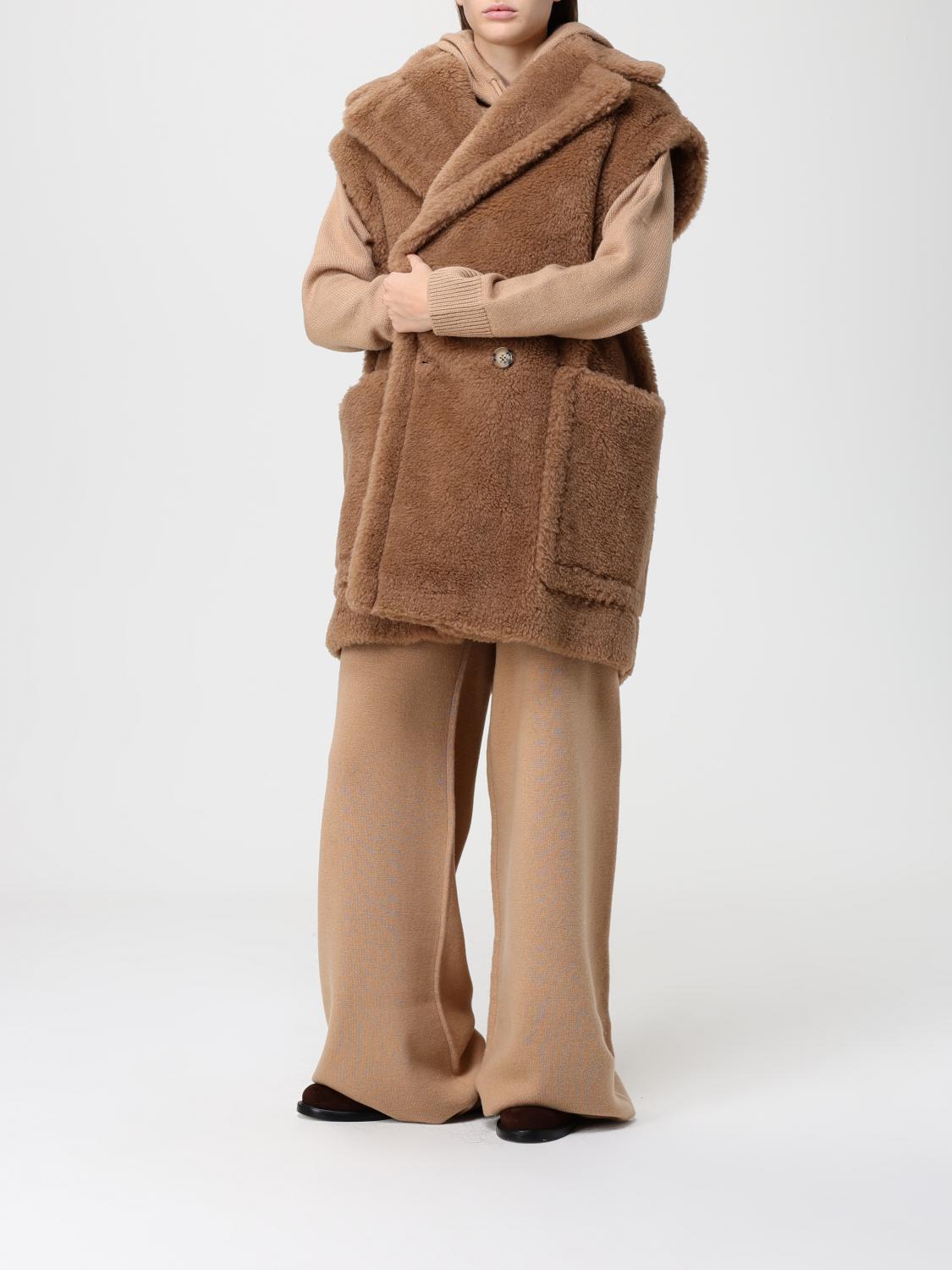 Max Mara Fur Coat Woman Camel MAX MARA