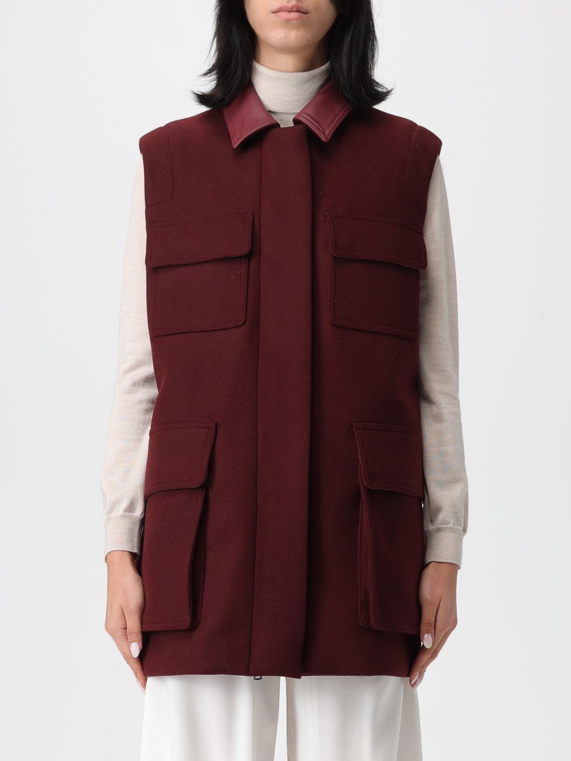 Max Mara Waistcoat Woman Burgundy MAX MARA