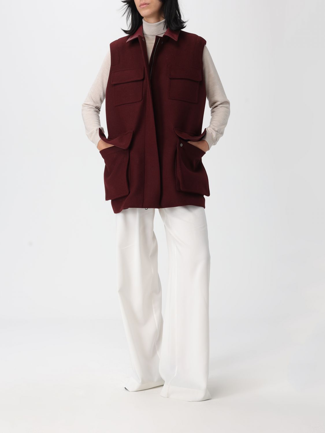 Max Mara Waistcoat Woman Burgundy MAX MARA