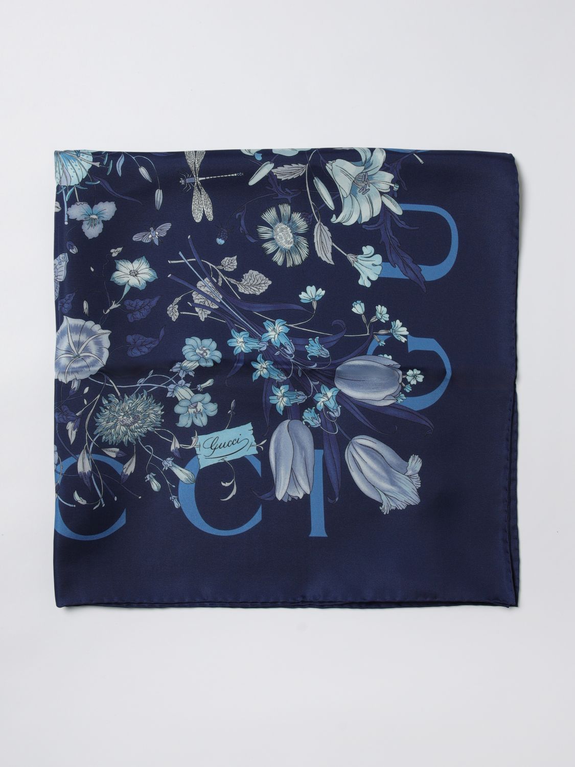 Gucci Neck Scarf Woman Blue