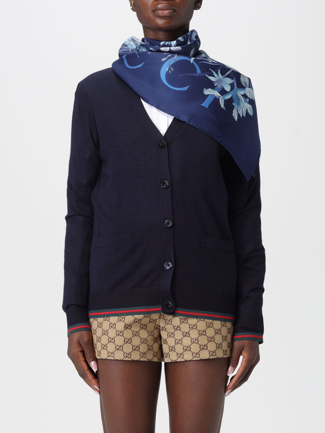 Gucci Neck Scarf Woman Blue