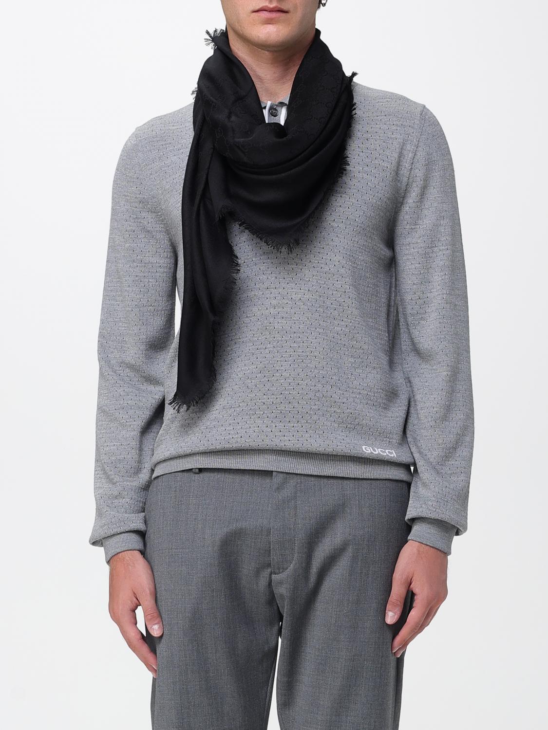 Gucci Scarf Men Black GUCCI