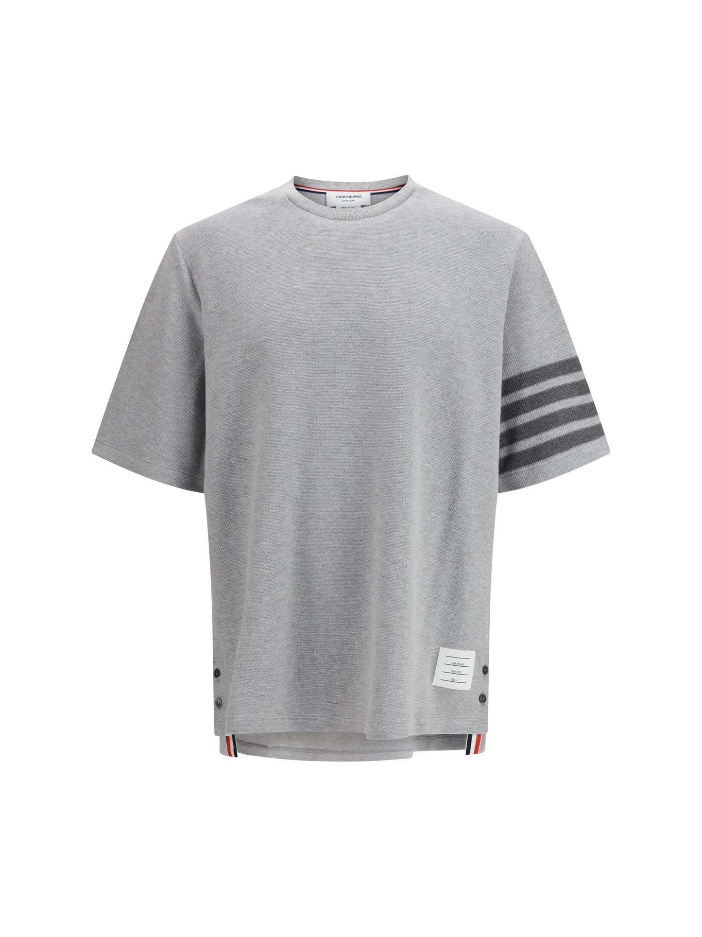 Thom Browne Men Textured Cotton Piqué T-Shirt THOM BROWNE