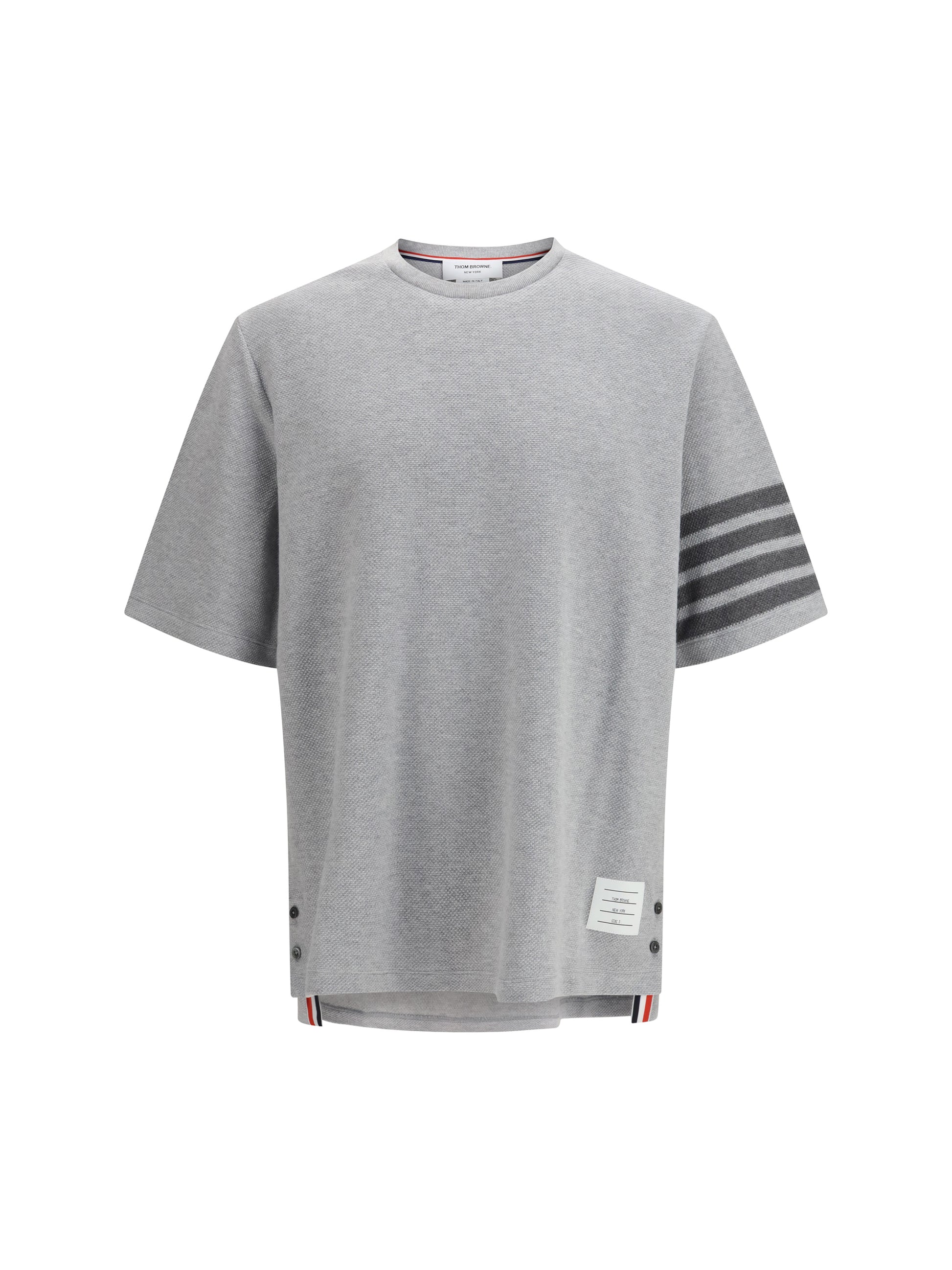 Thom Browne Men Textured Cotton Piqué T-Shirt THOM BROWNE