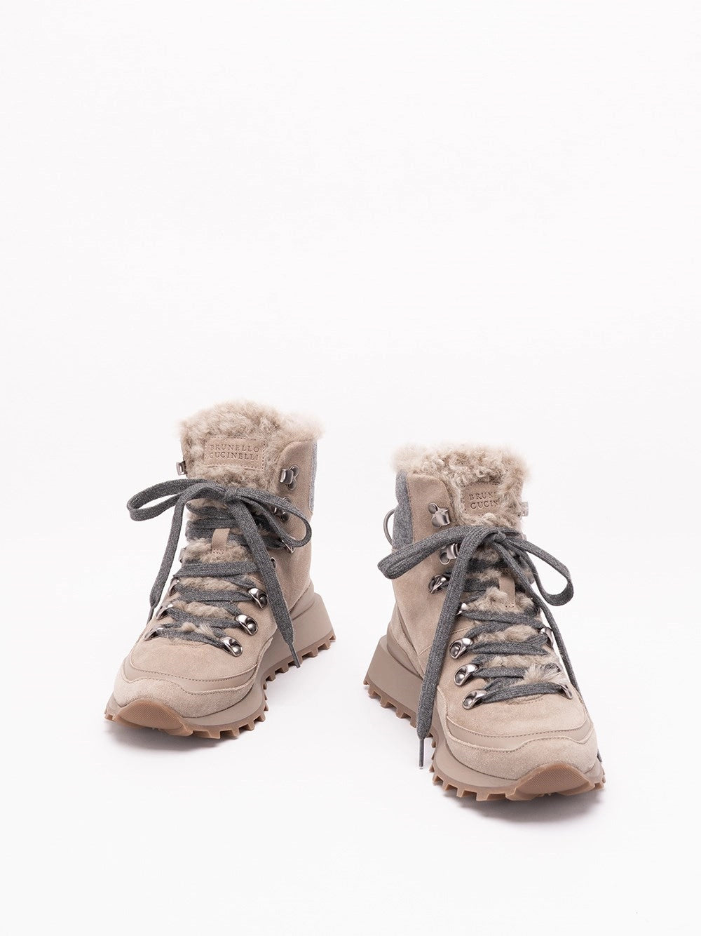 Brunello Cucinelli Women Suede, Knit And Shearling Runners BRUNELLO CUCINELLI