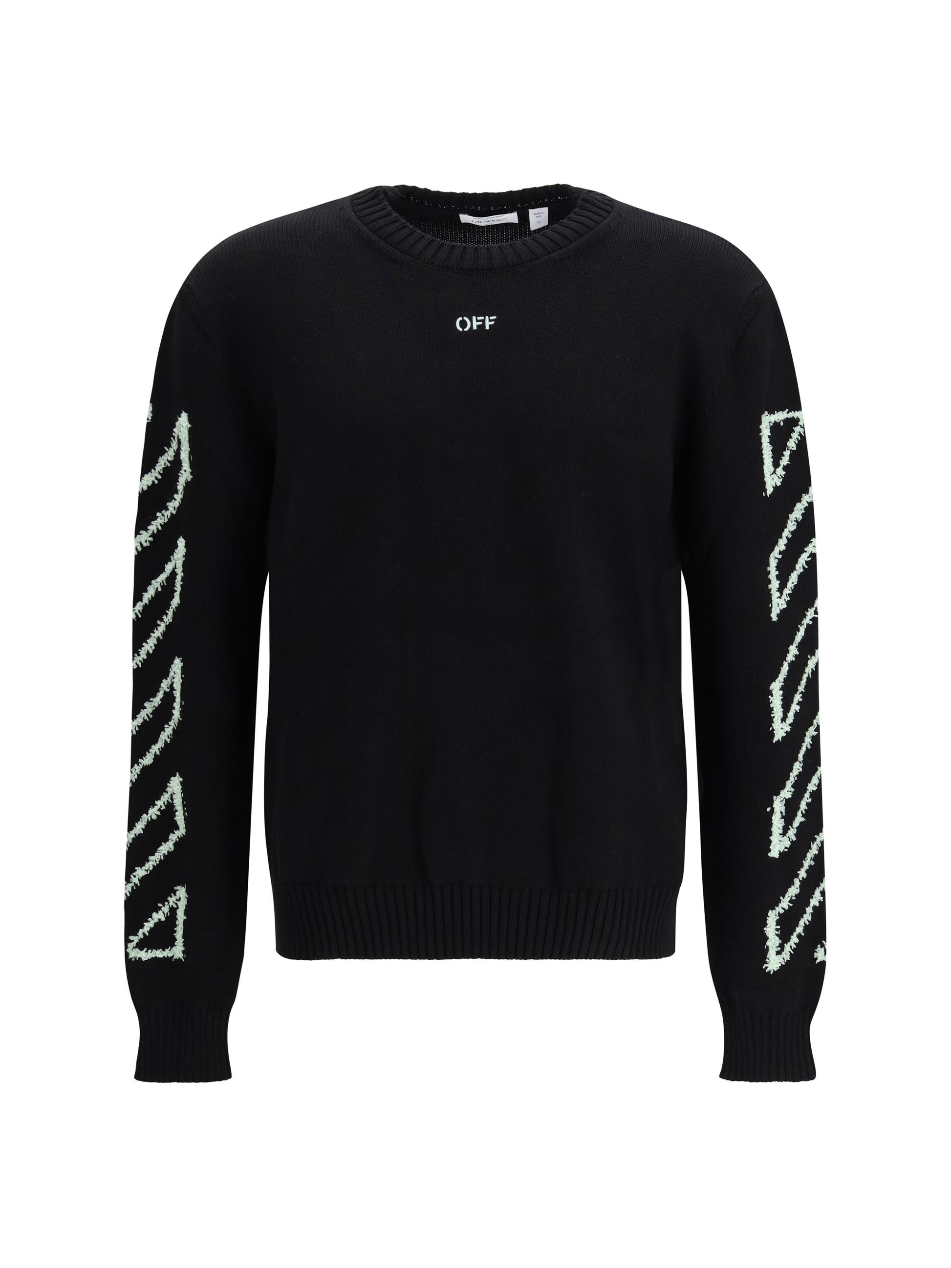 Off-White Men Diagonal Arrow Fuzzy Sweater OFF-WHITE