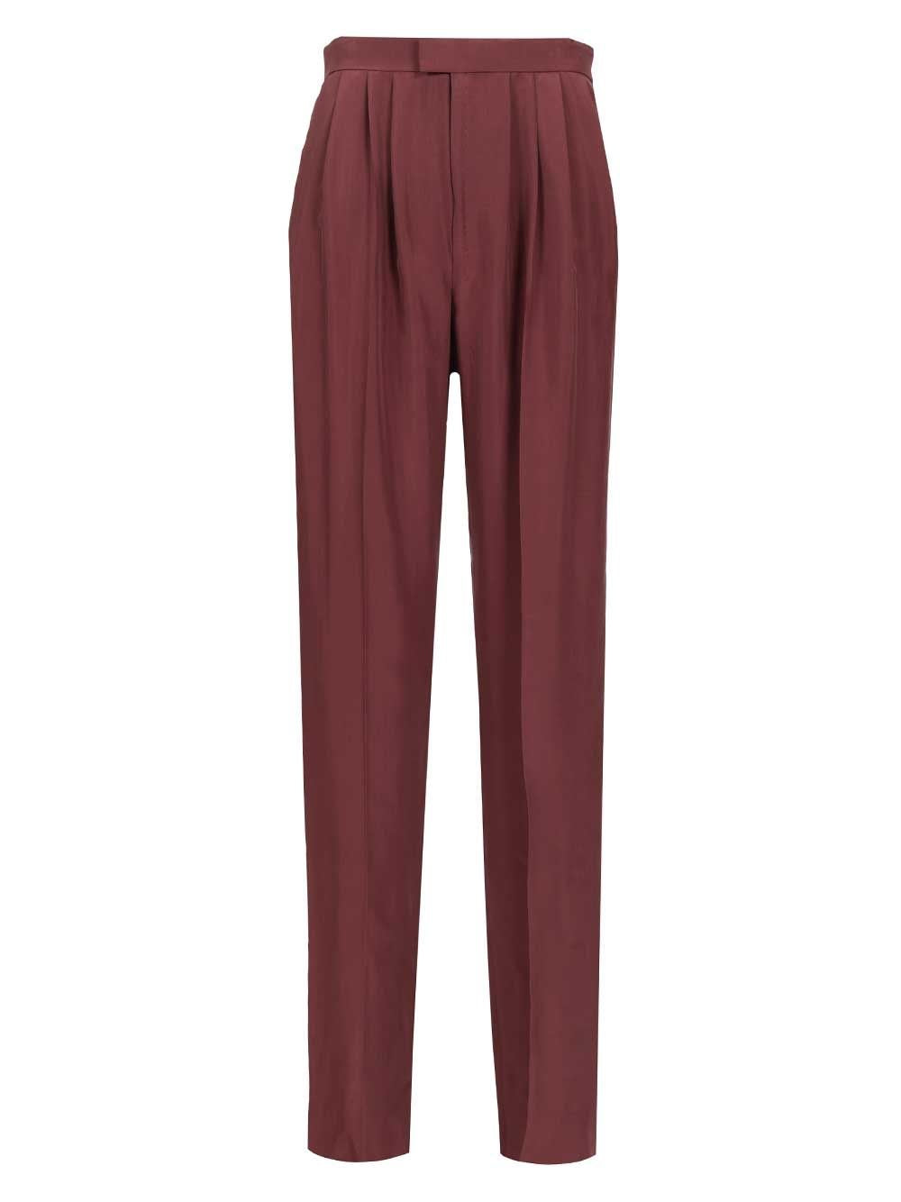 Saint Laurent Women Habutai Silk Trousers SAINT LAURENT