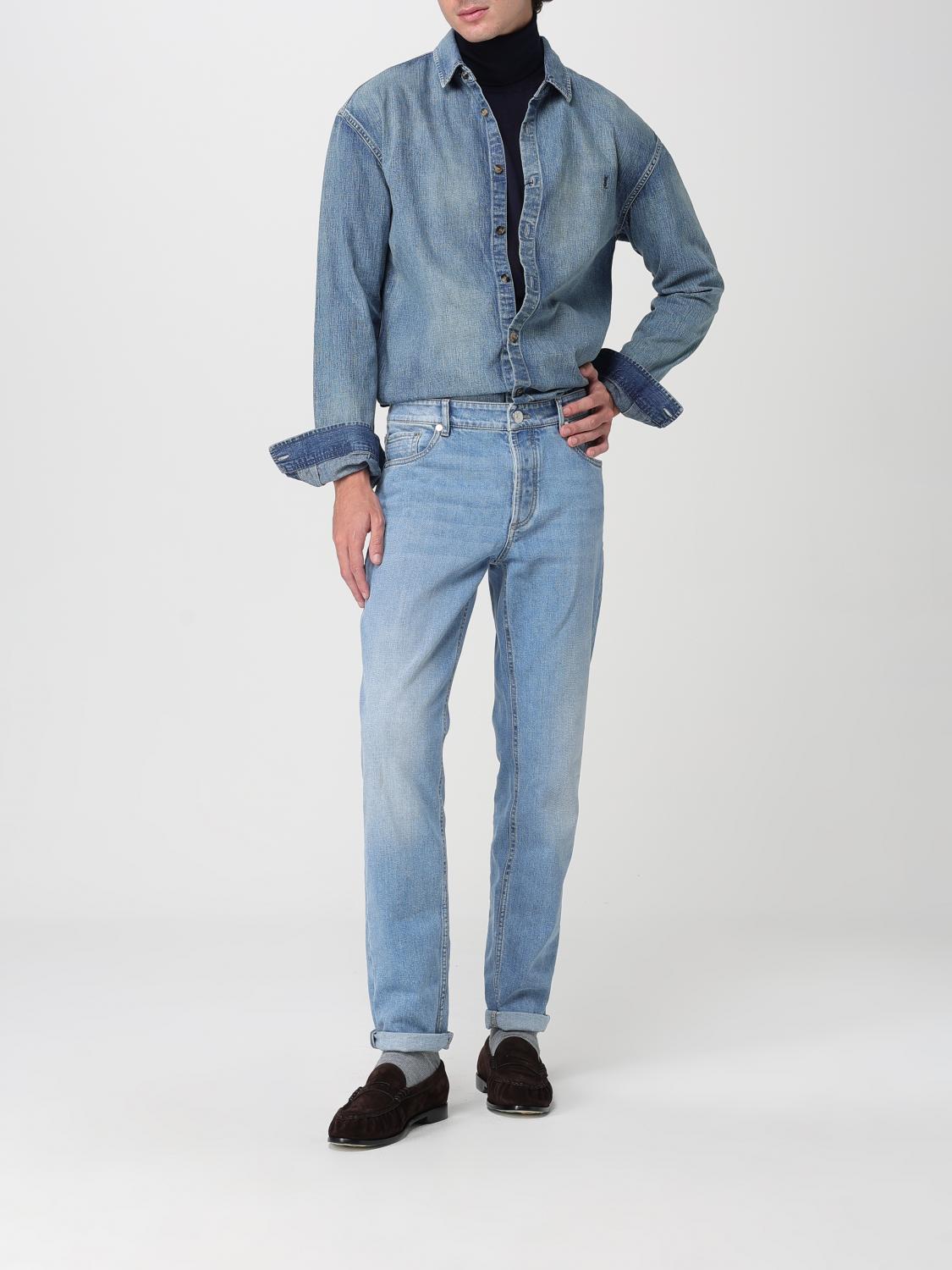 Saint Laurent Sweater Men Blue SAINT LAURENT