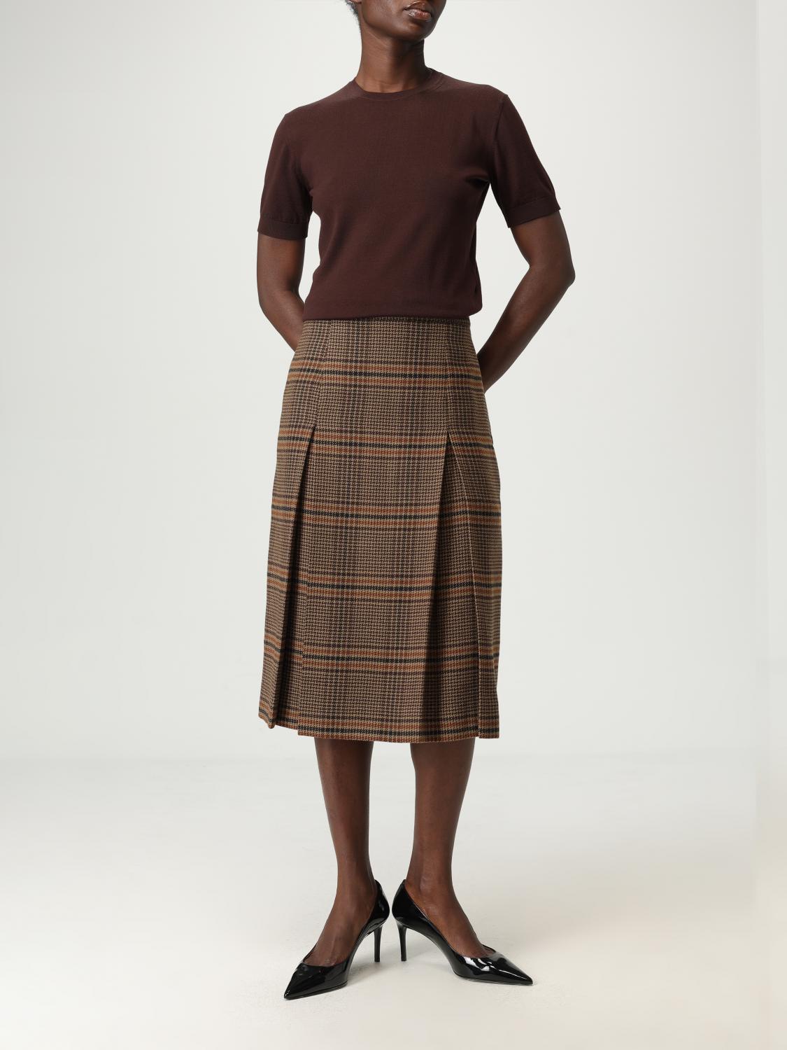 Saint Laurent Skirt Woman Camel SAINT LAURENT