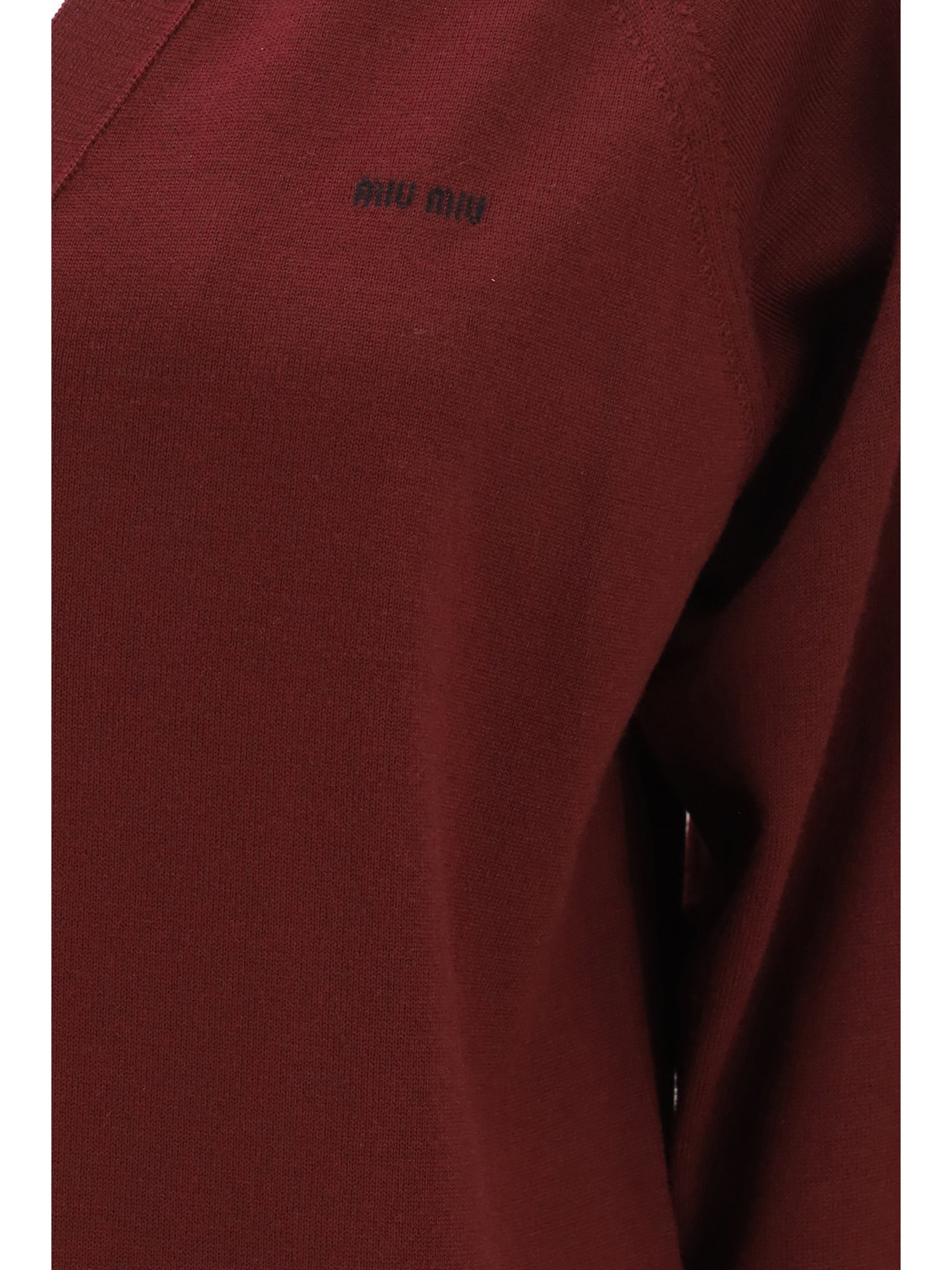 Miu Miu Women Virgin Wool Cardigan With A Collar MIU MIU
