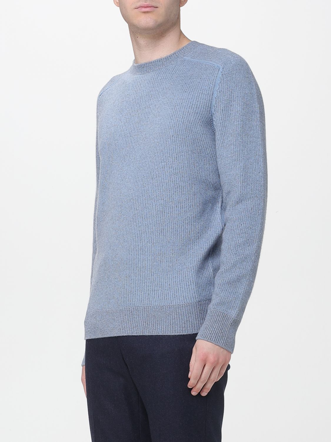 Zegna Sweater Men Gnawed Blue ZEGNA
