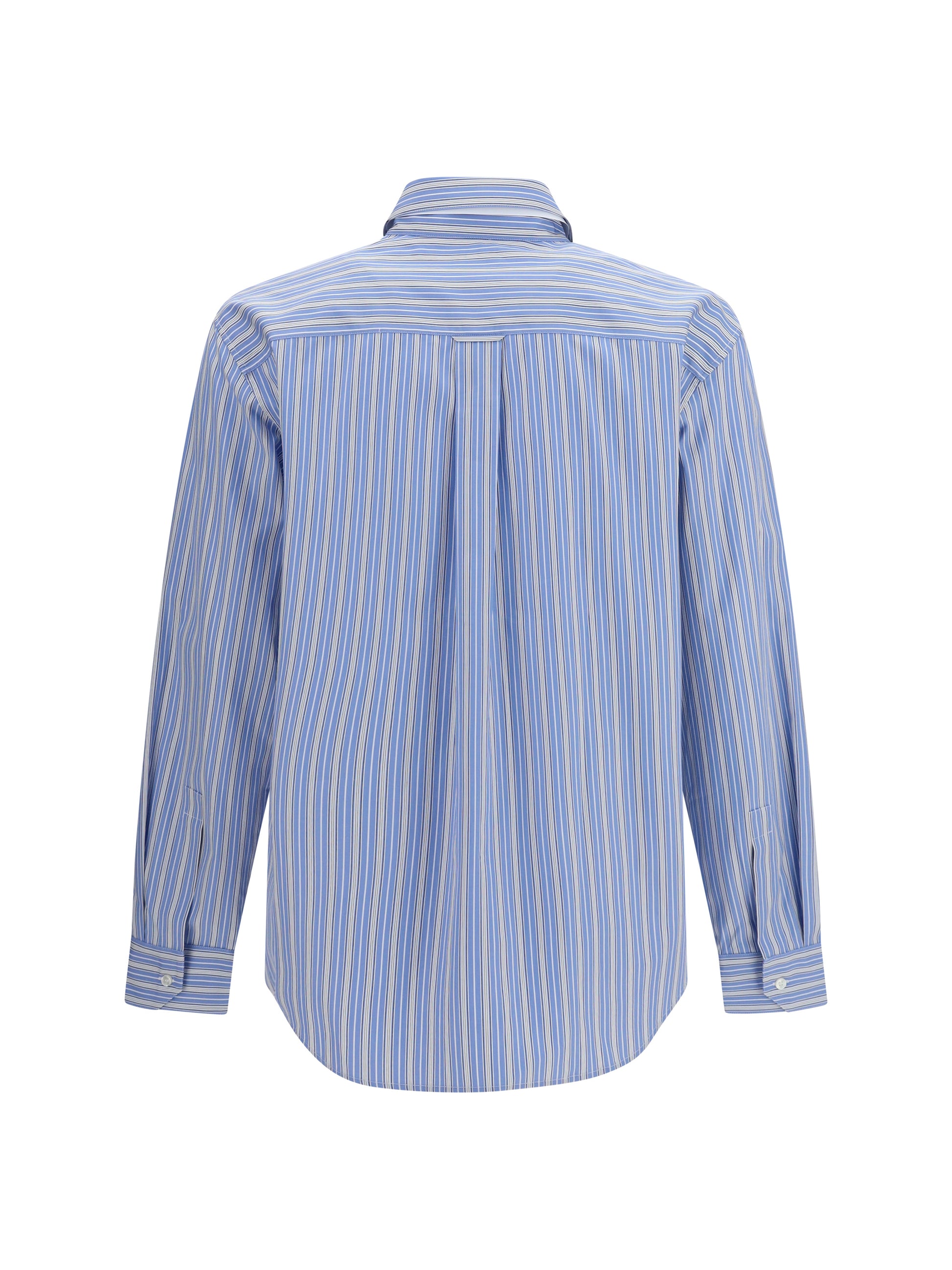 Saint Laurent Men Cassandre Striped Cotton Shirt SAINT LAURENT