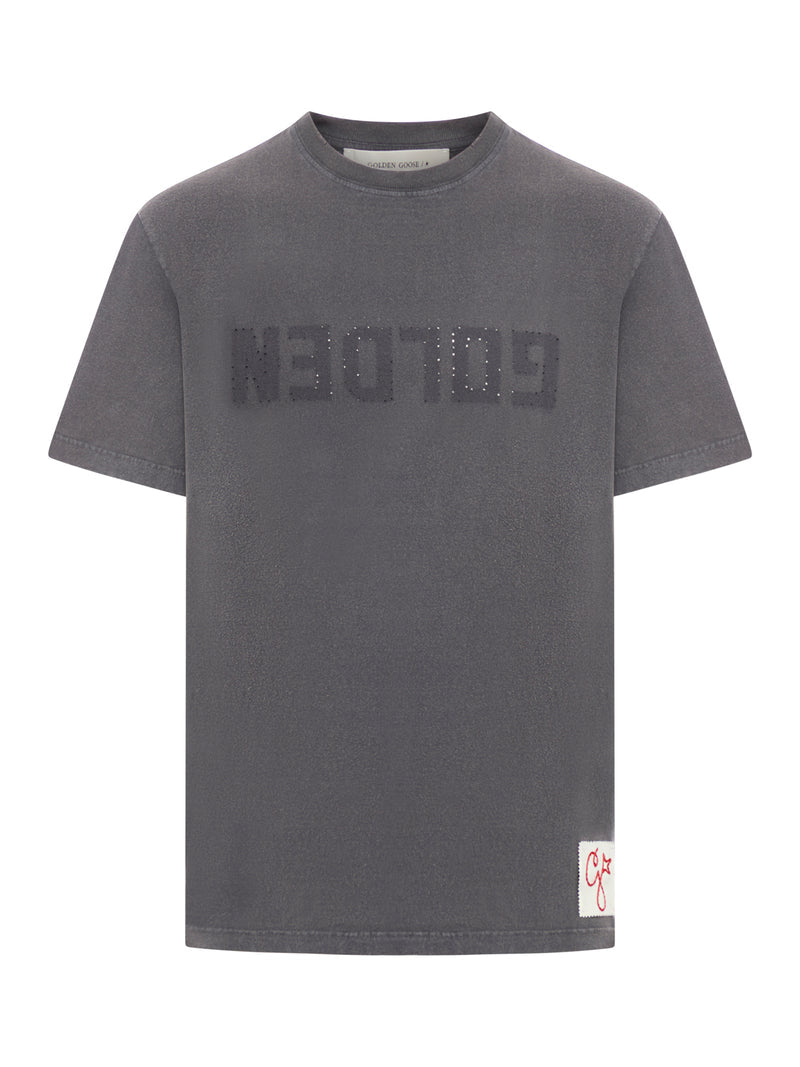 Golden Goose Deluxe Brand Men Short-Sleeved T-Shirt With Logo Print GOLDEN GOOSE