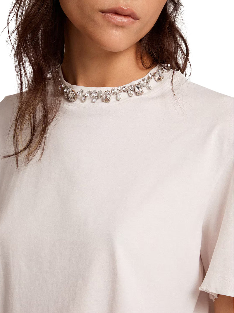 Golden Goose Deluxe Brand Women Cotton T-Shirt With Crystals GOLDEN GOOSE