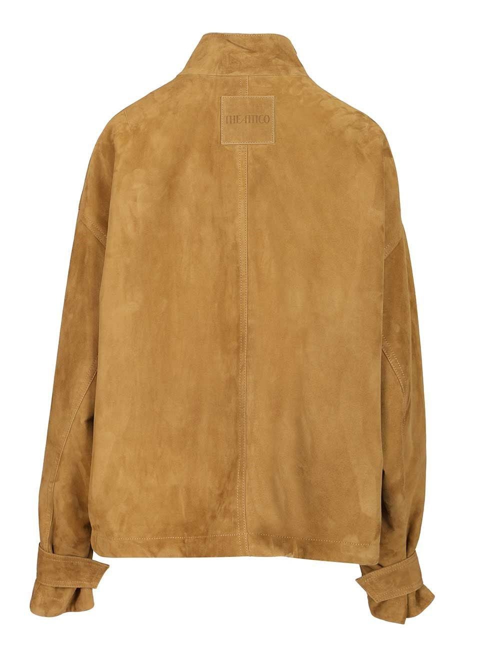 The Attico Women Leather Bomber Jacket THE ATTICO