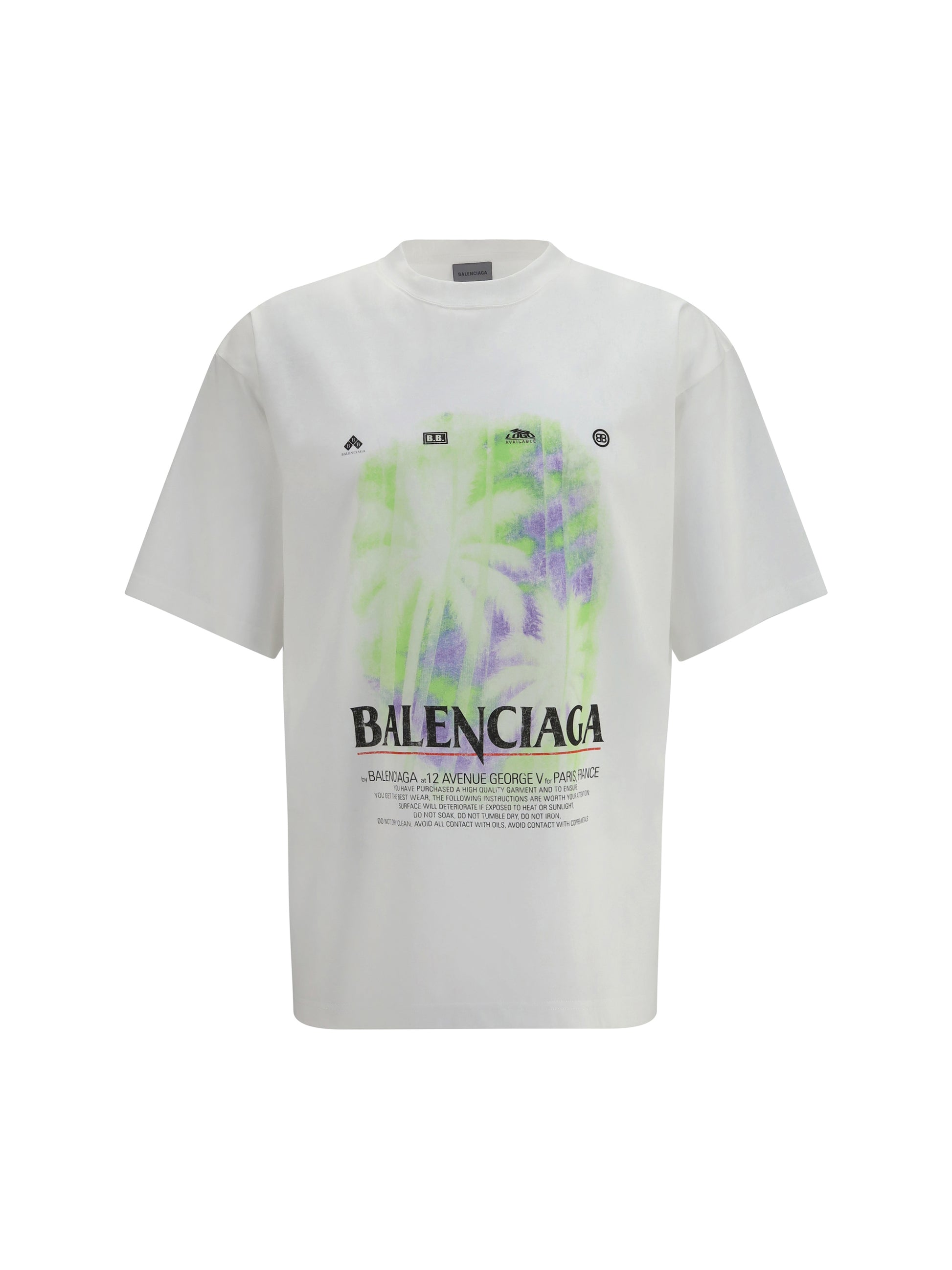 Balenciaga Men Printed Cotton T-Shirt BALENCIAGA