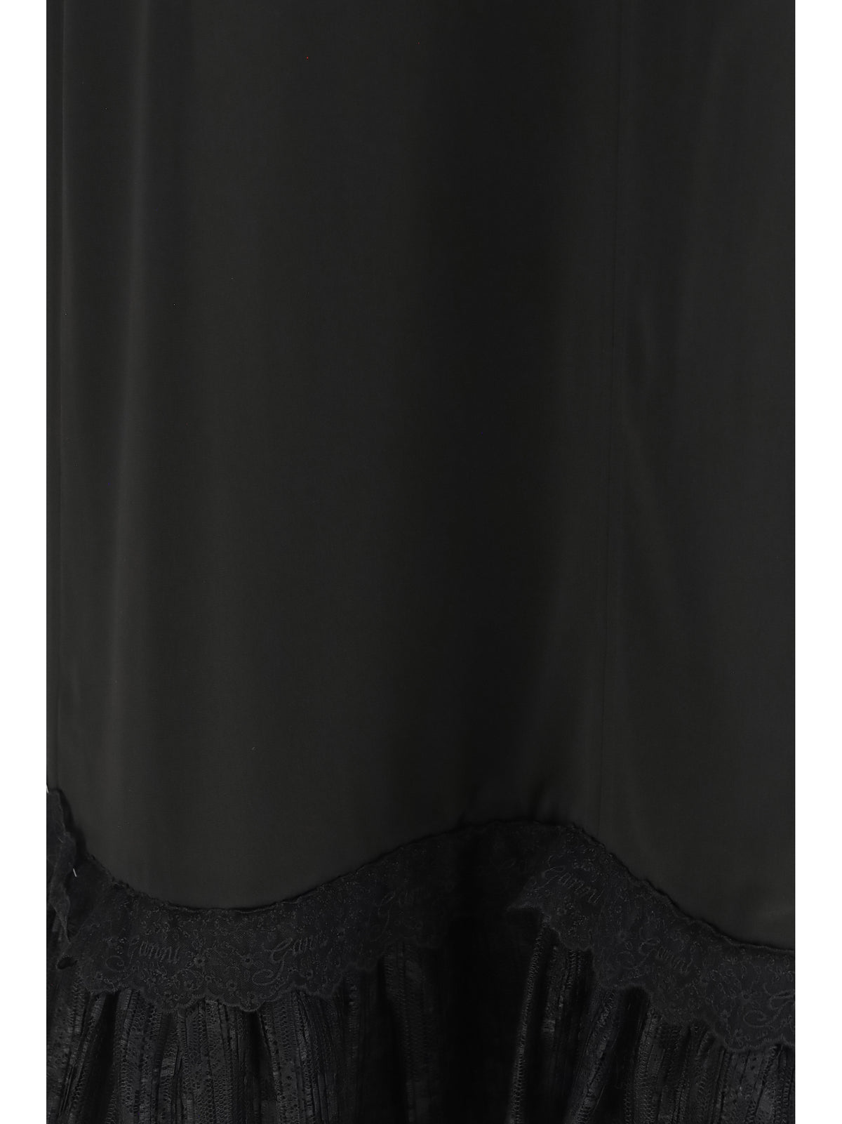 Ganni Women Lace-Trimmed Satin Long Dress GANNI