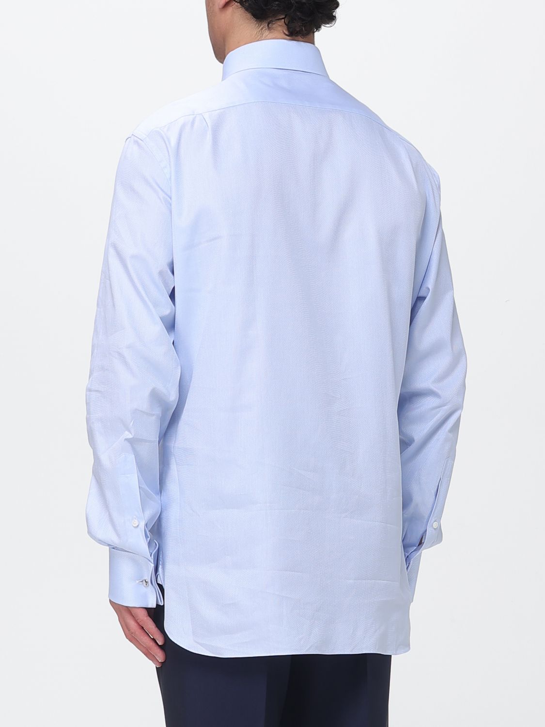 Zegna Shirt Men Gnawed Blue ZEGNA